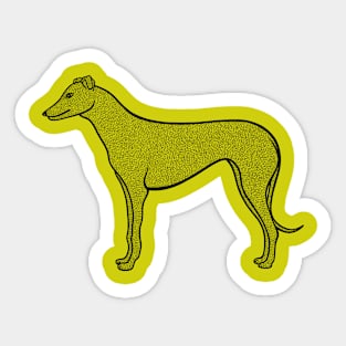 Detailed Greyhound Dog Drawing - for animal lovers Sticker